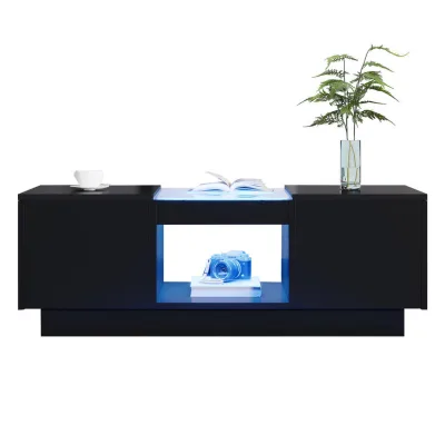 Flieks Couchtisch Schwarz 60.5x17x106 cm