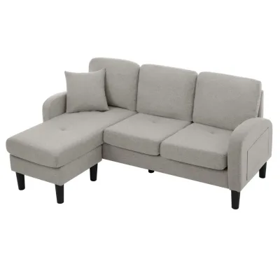 Flieks Ecksofa Grau 107.95x52.07 cm