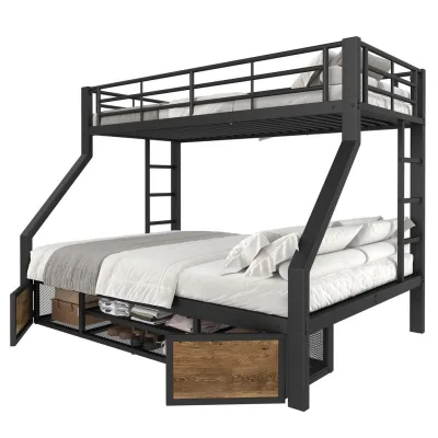 Flieks Etagenbett Schwarz 140x200 cm