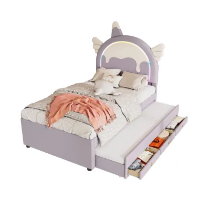 Flieks Kinderbett Lila 90x200 cm