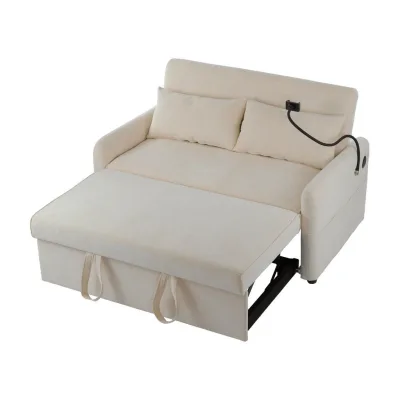 Flieks Klapp-Doppelsofa Beige 113x30x61 cm