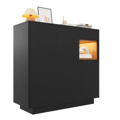 Flieks Schuhschrank Schwarz 105x100.5x39.5 cm