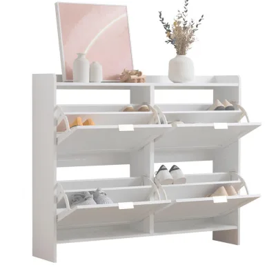 Flieks Schuhschrank Weiß 110x90x24 cm