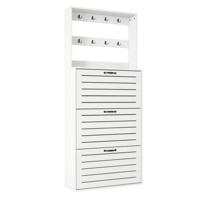 Flieks Schuhschrank Weiß 70x163x25 cm