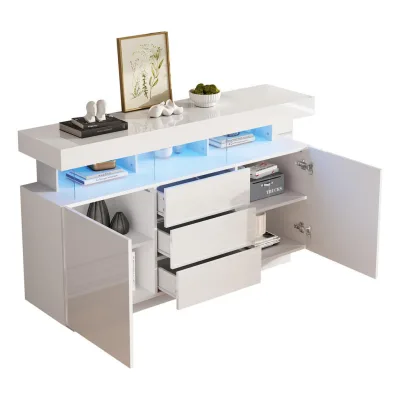 Flieks Sideboard Weiß 35x80x140 cm