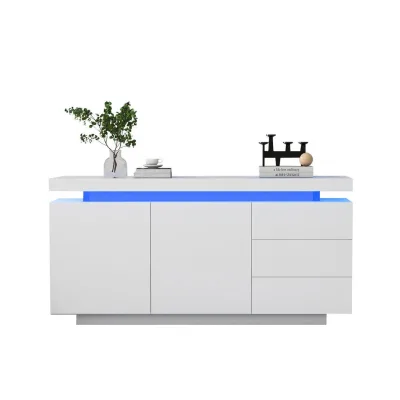 Flieks Sideboard Weiß 38x72x140 cm