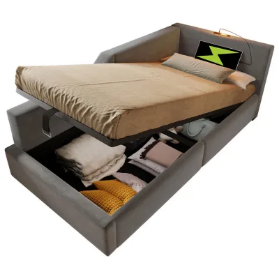 Flieks Tagesbett Grau 90x200 cm