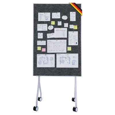 Floordirekt Mobile Präsentationstafel   Giant   Doppelseite Filztafel 80 x 120 cm