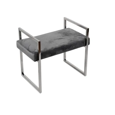 formano Hocker Edelstahl mit Samtpolster