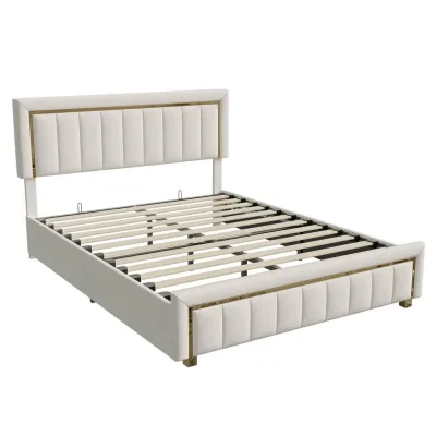 Fortuna Lai Polsterbett Beige 140x190 cm