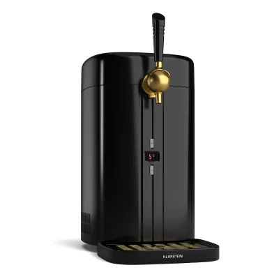 FrostBrew Bierzapfanlage   CO2-Drucksystem   Thermokühlung   3-12 °C   LED-Temperaturanzeige Schwarz/Antik-Gold-Metallic