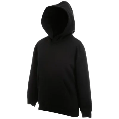 Fruit of the Loom Cotton Classics-16.2043 Kinder Kapuzen Sweater Gr. 116 black