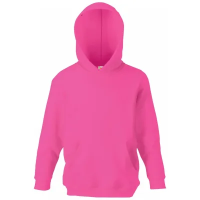 Fruit of the Loom Cotton Classics-16.2043 Kinder Kapuzen Sweater Gr. 128 fuchsia