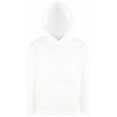 Fruit of the Loom Cotton Classics-16.2043 Kinder Kapuzen Sweater Gr. 152 white
