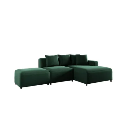 Fun Möbel Ecksofa Dunkelgrün 304x165 cm
