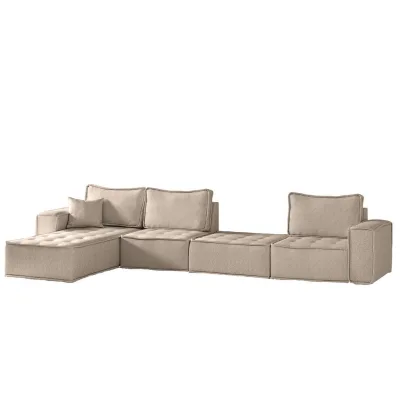 Fun Möbel Ecksofa Hellbraun 372x192 cm