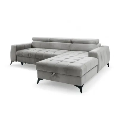 Fun Möbel Ecksofa Hellgrau 260x200 cm