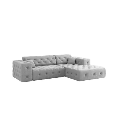 Fun Möbel Ecksofa Hellgrau 266x171 cm