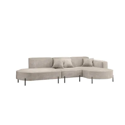 Fun Möbel Ecksofa Hellgrau 321x165 cm