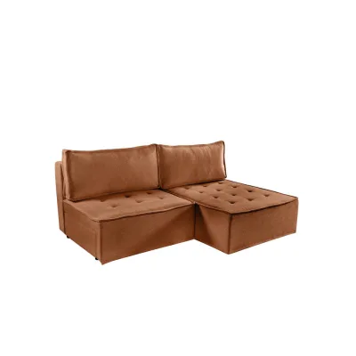 Fun Möbel Ecksofa Rotbraun 200x140 cm