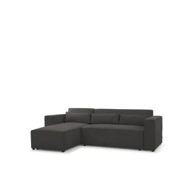 Fun Möbel Ecksofa Schwarz 260x173 cm