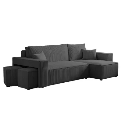 Fun Möbel Ecksofa Schwarz 262x145 cm