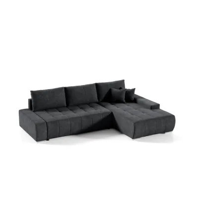 Fun Möbel Ecksofa Schwarz 265x185 cm