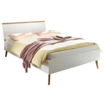Furn.Design Bett Weiß, Eiche 140x200 cm
