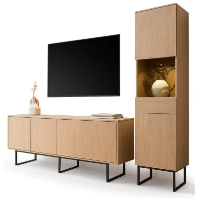 Furn.Design Wohnwand Eiche 270x200x40 cm