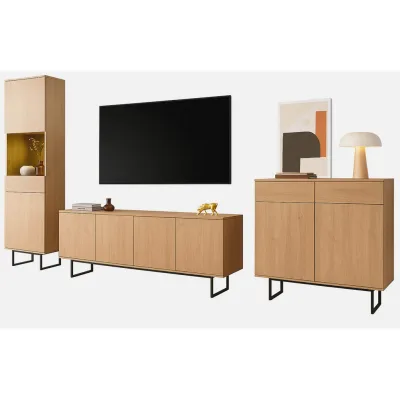Furn.Design Wohnwand Eiche 400x200x40 cm