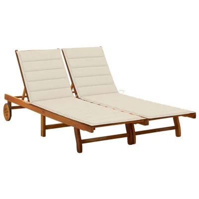 furnicato 2-Personen-Sonnenliege Creme 200x76x200 cm