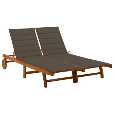 furnicato 2-Personen-Sonnenliege Taupe 118x76x200 cm