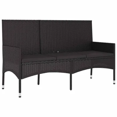 furnicato Gartenbank Schwarz 140x85x51 cm
