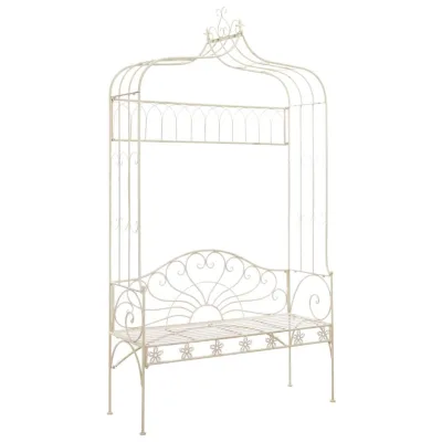 furnicato Gartenbank Weiß 122x220x43 cm