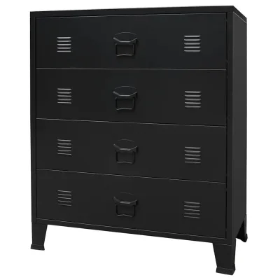 furnicato Schubladenschrank Schwarz 40x93x78 cm