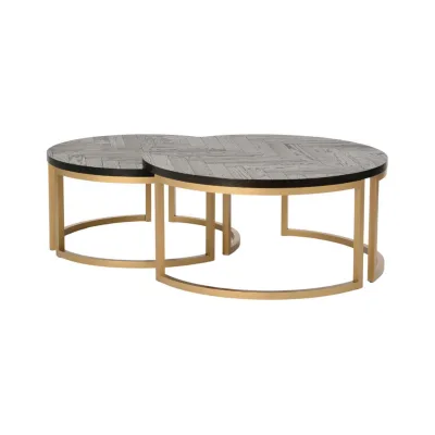 Furnlux Couchtisch Schwarz 90x42x90 cm