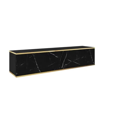 Furnlux Tv-Lowboard Schwarz, Gold 135x30x32 cm