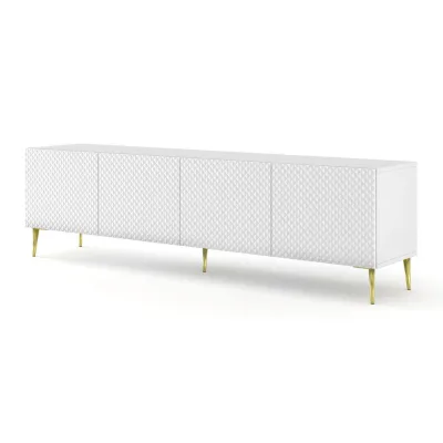 Furnlux Tv-Lowboard Weiß, Gold 200x56x42 cm