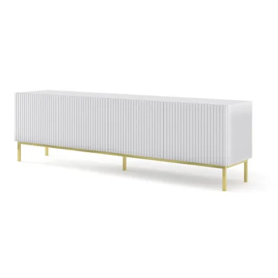Furnlux Tv-Lowboard Weiß, Gold 200x58x42 cm