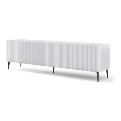 Furnlux Tv-Lowboard Weiß, Schwarz 200x56x42 cm