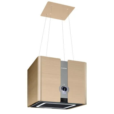 Futurelight Smart Inselabzugshaube Umluft 413m³/h LED Edelstahl Gold