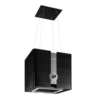 Futurelight Smart Inselabzugshaube Umluft 413m³/h LED Edelstahl Schwarz