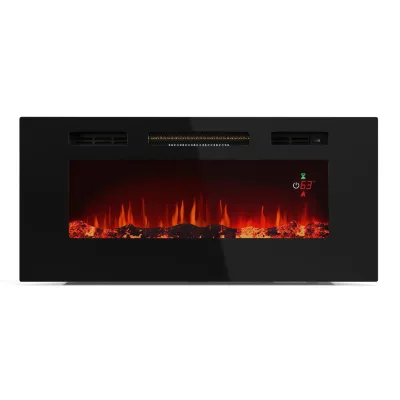 Galeras Smart Elektrokamin   2 Heizstufen   16 – 30°  LED-Flammenillusion   IOT-fähig Schwarz 102 x 47 x 13 cm