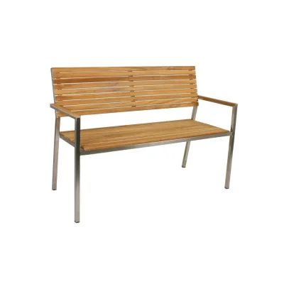 Gardenson Gartenbank Teak, Silber 125x86x55 cm