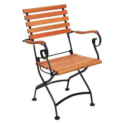 Gardenson Gartensessel Schlossgarten Natur, Schwarz 60x57x85 cm