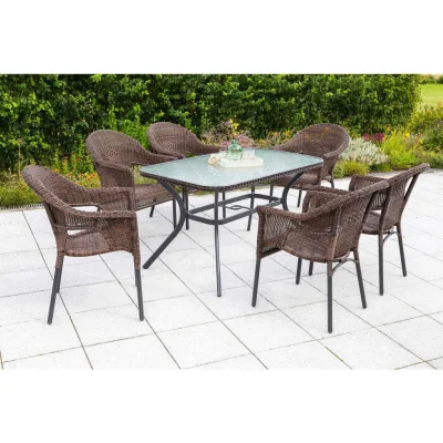 Gardenson Gartentischgruppe Ravenna Graphit, Dunkelbraun