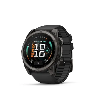 Garmin Fenix 9, 51 mm, GPS, Kieselgrau/Titan Smartwatch (Herzfrequenzmessung, Schrittzähler)