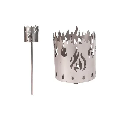 Gartenfackel für draußen Motiv Feuer 1x Brennelement - Holzspäne mit Wachs - Schwedenfackel Pelletfackel Feuersäule Flammschalen Wachsfackel Gartenleuchte