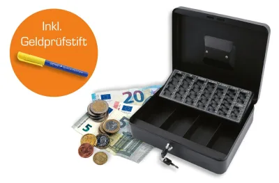 CB770 Plus Geldkassette mit Münzzähleinsatz und Geldprüfstift