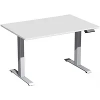 Geramöbel Schreibtisch Elevate Basic 1.200 x 730-1.230 x 800 mm (B x H x T) silber